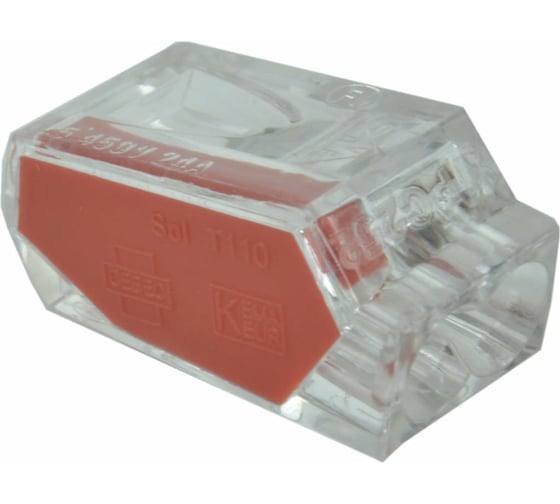 Изображение товара Компактная 2-х проводная клемма iTOK БК02 (TYP017), Полиамид, 1,0-2,5мм, 24А, 450В, 20 шт i-BK02-2-24-450-20