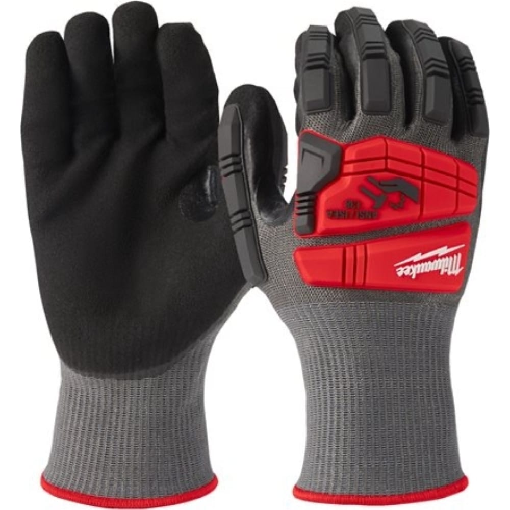 Перчатки Milwaukee, размер L, цвет красный/черный