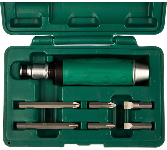 Изображение товара Ударная отвертка с битами Jonnesway AG010055A SL 8,10мм PH# 2,3  36мм и PH# 2,3  80мм, 7 пр. 48649