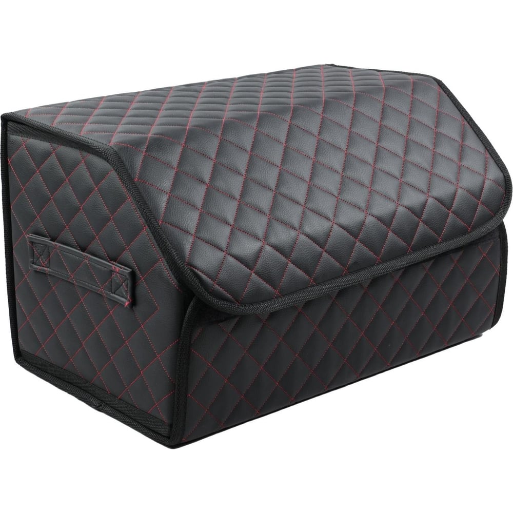 Изображение товара Саквояж-органайзер в багажник STVOL из экокожи черный и красный 50х30х30 см