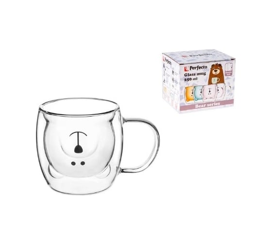 Изображение товара Стеклянная кружка PERFECTO LINEA Bear с двойными стенками, 250 мл 30-125201