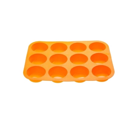 Изображение товара Форма для выпечки PERFECTO LINEA силиконовая, прямоугольная, на 12 кексов, 33x25x3 см, оранжевая 20-018714
