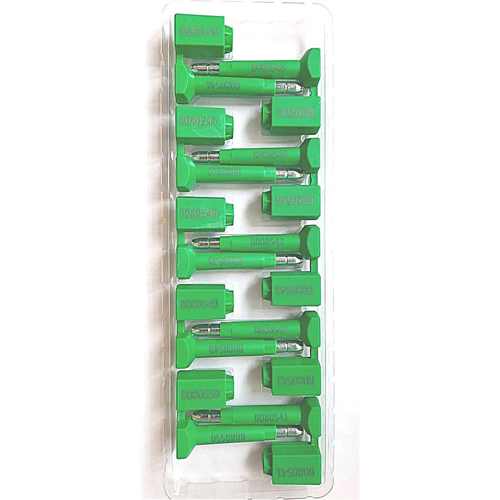 Изображение товара Пломба стержневая номерная D10 мм, L73, цвет зеленый, 10 шт.