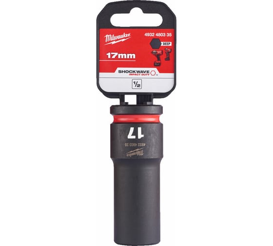 Изображение товара Головка ударная удлиненная ShW 17 мм, 1/2" Milwaukee 4932480335