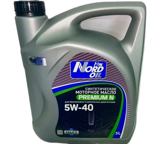 Изображение товара Моторное масло NORD OIL Premium N 5W-40, SN/CF, 5л NRL067