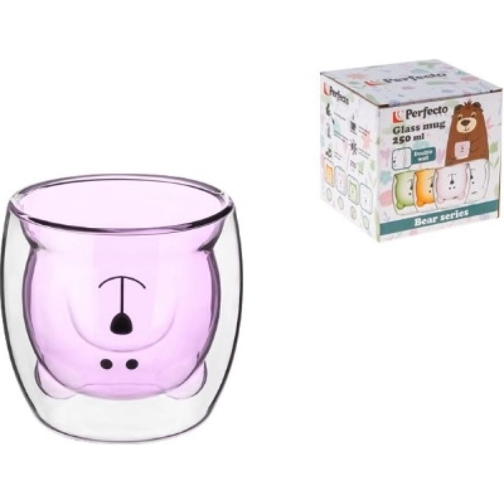 Стеклянный стаканы PERFECTO LINEA, цвет розовый 30-125004 Bear - фото 1