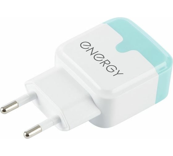 Изображение товара Сетевое зарядное устройство ENERGY ET-33, 2 USB разъёма, 2,1А, цвет - белый 104291