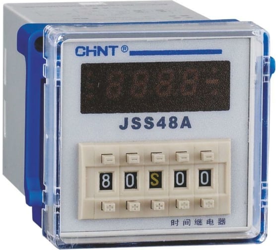 Изображение товара Реле времени CHINT JSS48A 8-контактный одно групповой переключатель многодиапазонной задержки питания AC/DC100V~240V 300084