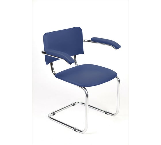 Изображение товара Стул ООО Комус UP конференц Silwia Arm каркас хром, кожзам синий Z06 550712