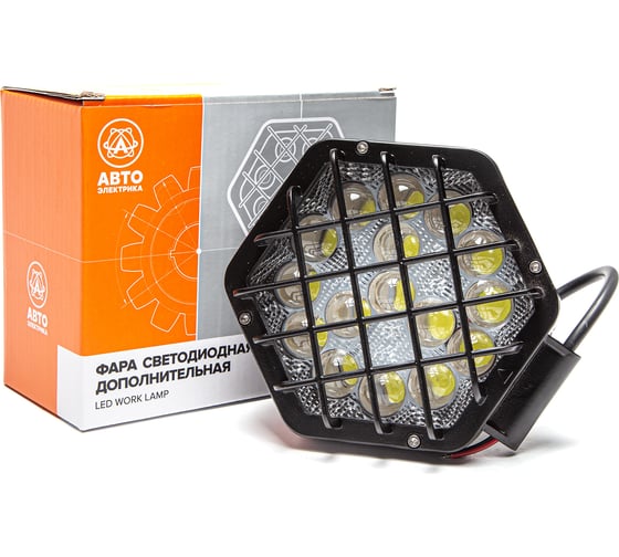 Изображение товара Фара рабочего света АВТОЭЛЕКТРИКА LED 6-и угольн., 12/24В, 16 светодиодов/48Вт, направленный (дальний) свет 09.2237