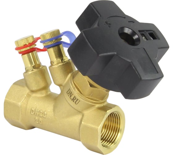 Изображение товара Балансировочный латунный клапан DN.ru КБЛР Ду20 Ру16 , муфтовый D080-00503