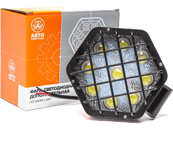 Изображение товара Фара рабочего света АВТОЭЛЕКТРИКА LED 6-и угольн., 12/24В, 9 светодиодов/27Вт, направленный (дальний) свет 09.2236