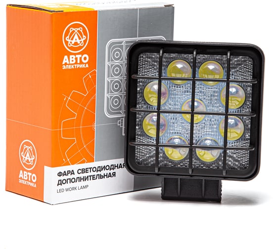 Изображение товара Фара рабочего света АВТОЭЛЕКТРИКА LED квадр., 12/24В, 9 светодиодов/27Вт, направленный (дальний) свет 09.2238