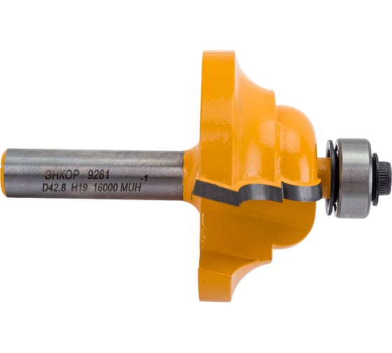 Изображение товара Фреза кромочная калевочная (42.8х19 мм; R 6.35 мм; хвостовик 8 мм) по дереву Энкор 9261