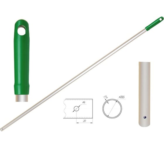 Изображение товара Рукоятка Метлана ПРО наконечник зеленый 30104