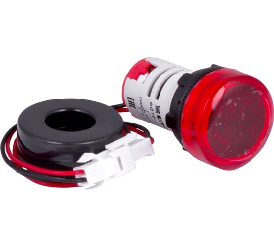 Изображение товара Индикатор значения тока и напряжения EKF PROxima ED16-22AVD красный, 100А, коробка 5 штук, в комплекте с трансформатором тока ed16-22avd-r