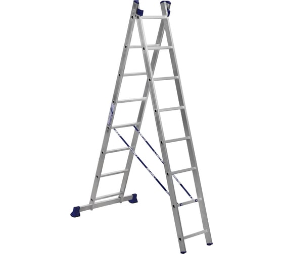 Изображение товара Лестница алюминиевая Алюмет 2х8 ступеней двухсекционная универсальная H2 5208
