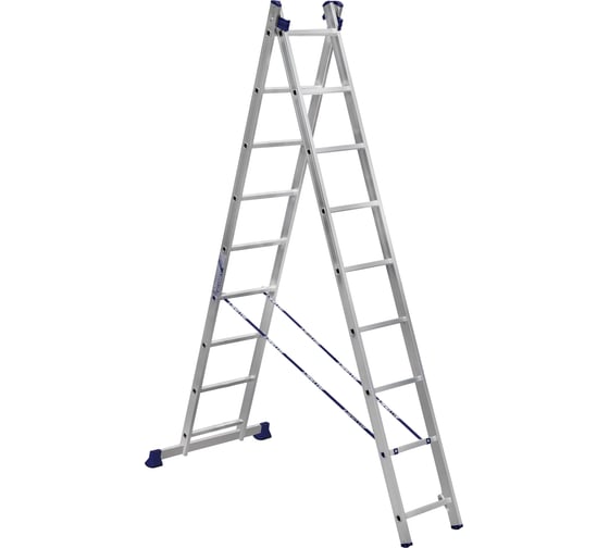 Изображение товара Лестница алюминиевая Алюмет 2х9 ступеней двухсекционная универсальная H2 5209