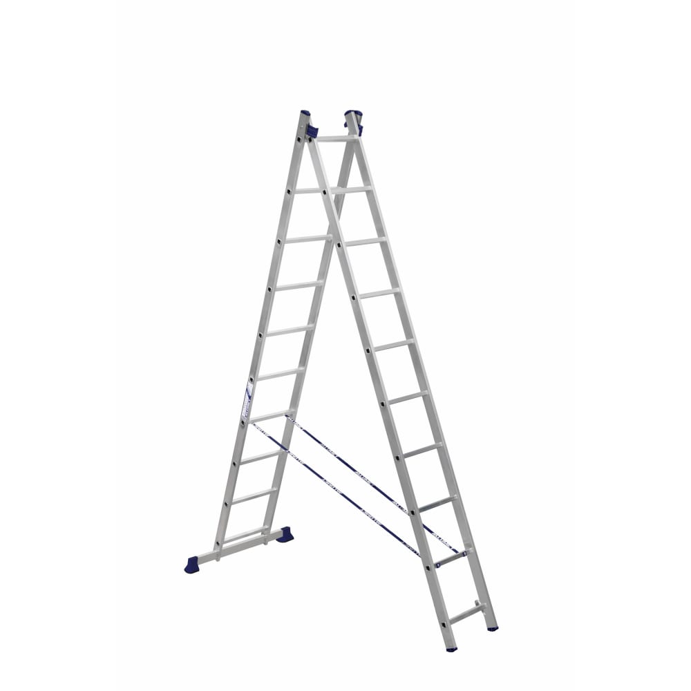 Двухсекционная универсальная алюминиевая двухсекционная лестница Алюмет лестница двухсекционная телескопическая алюмет dtlh 1 6 1 6 м с шарниром