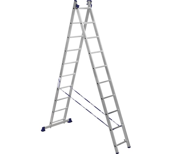 Изображение товара Лестница алюминиевая Алюмет 2х10 ступеней двухсекционная универсальная H2 5210