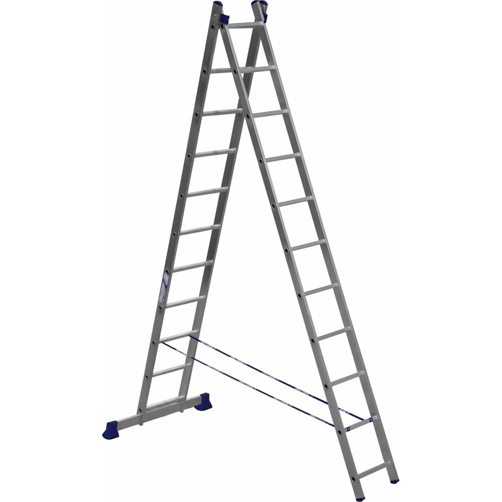 Двухсекционная универсальная алюминиевая двухсекционная лестница Алюмет лестница двухсекционная алюмет 5211 количество ступеней 2х11