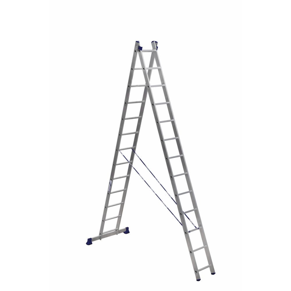 универсальная алюминиевая двухсекционная лестница ремоколор Двухсекционная универсальная алюминиевая двухсекционная лестница Алюмет