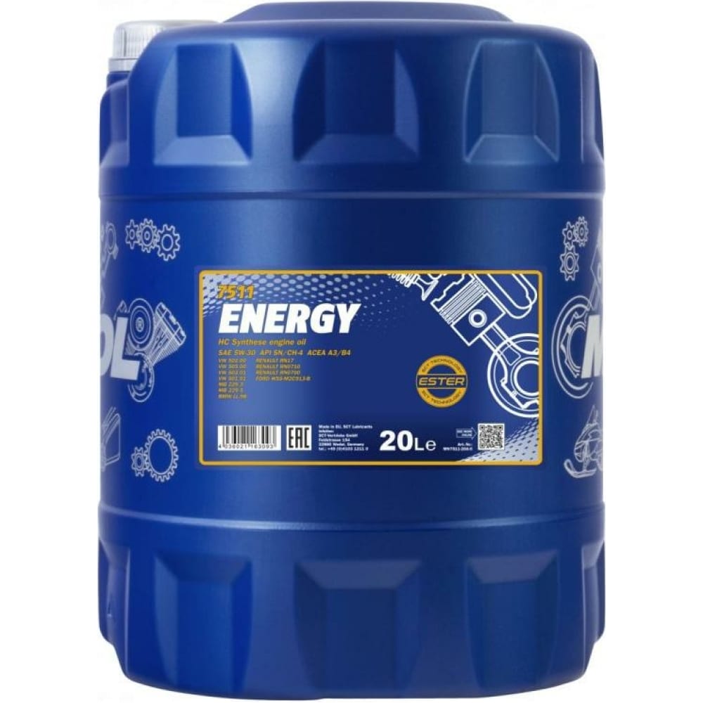 Синтетическое моторное масло MANNOL 5W30 7018 ENERGY 5W30 - фото 1