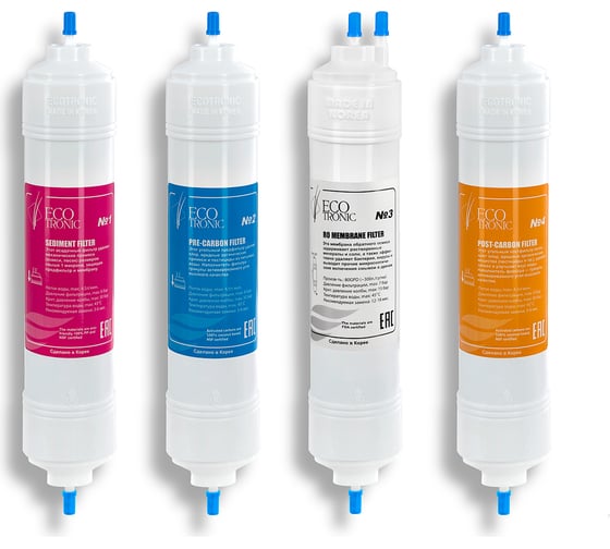 Изображение товара Комплект фильтров с RO мембраной (14 дюймов) 7252 ECOTRONIC ETK7252