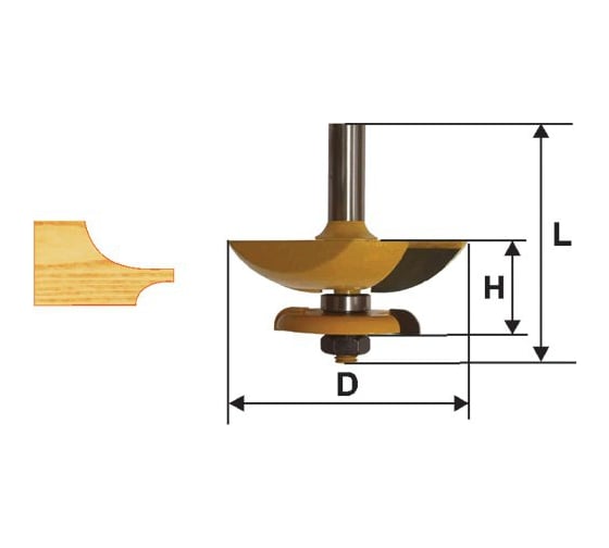 Изображение товара Фреза фигирейная горизонтальная двухсторонняя (79.4х25.4 мм; хвостовик 12 мм) по дереву Энкор 9330