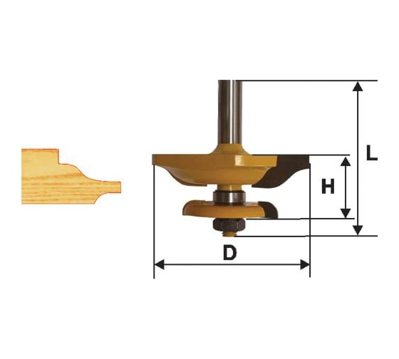 Изображение товара Фреза фигирейная горизонтальная двухсторонняя по дереву (79.4х30 мм; хвостовик 12 мм) Энкор 9331
