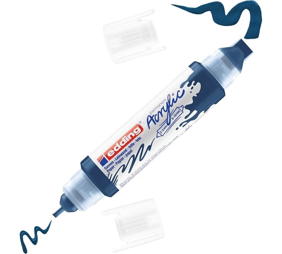 Изображение товара Акриловый маркер-аппликатор EDDING 5400, двусторонний, 3D, наконечники 2-3 мм, и 5-10 мм, полночь E-5400#933