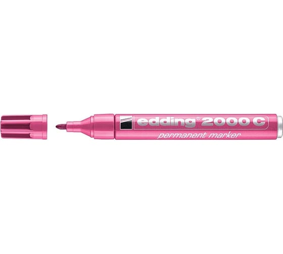 Изображение товара Перманентный маркер для рисования EDDING 2000C круглый наконечник, заправляемый, 1.5-3 мм, розовый E-2000C#9