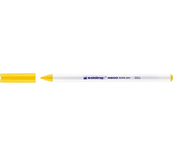 Изображение товара Маркер для ткани EDDING 4600 пигментные чернила, круглый наконечник, 1 мм, стирка до 60° С, желтый E-4600#5
