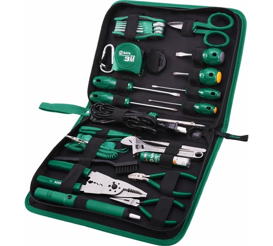 Изображение товара Набор инструмента для электротехнических работ Sata 28 предметов, чехол 03760