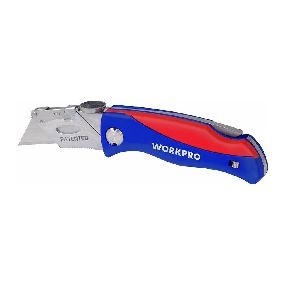 Складной быстросменный нож WORKPRO пластиковый нож складной workpro