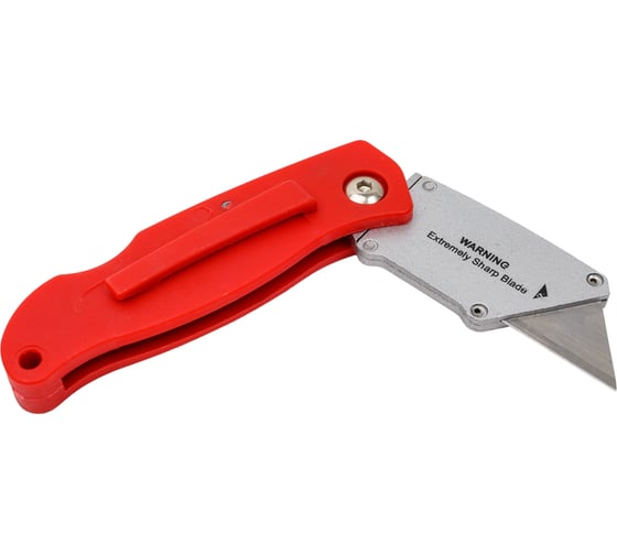 Изображение товара Складной быстросменный нож WORKPRO пластиковый, трапециевидные лезвия WP211002