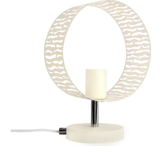 Изображение товара Настольный светильник ЭЛЕТЕХ Дакар ННБ 63-60-020 бел.муар /шнур бел. [ИМ] 1005405061