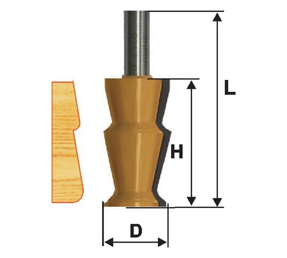 Изображение товара Фреза кромочная фигурная (32х57 мм; хвостовик 12 мм) по дереву Энкор 10688