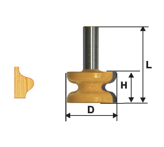 Изображение товара Фреза кромочная фигурная (41.3х25.4 мм; хвостовик 12 мм) по дереву Энкор 10579