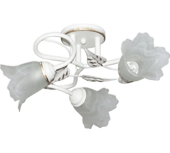 Изображение товара Потолочный светильник ЭЛЕТЕХ Бонни 131 белый, золото (плафон 3316) НПБ 01-3x60-205 Е14 ИУ 1005404781