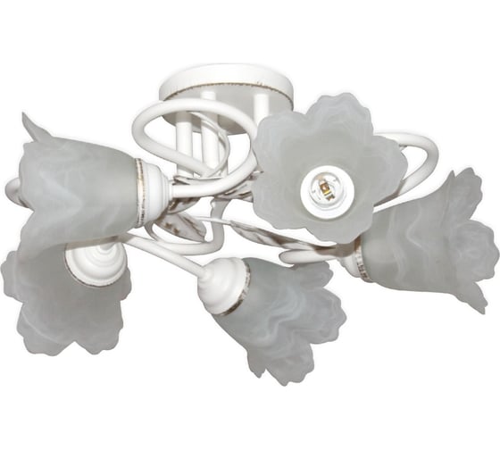 Изображение товара Потолочный светильник ЭЛЕТЕХ Бонни 151 белый, золото (плафон 3316) НПБ 01-5x60-153 Е14 ИУ 1005404782