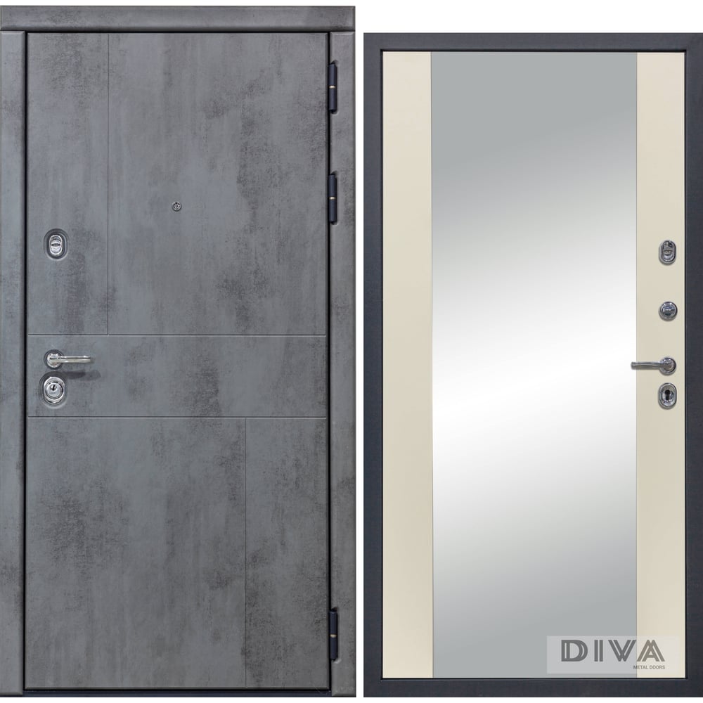Правая дверь DIVA, размер 2050x960, цвет шампань