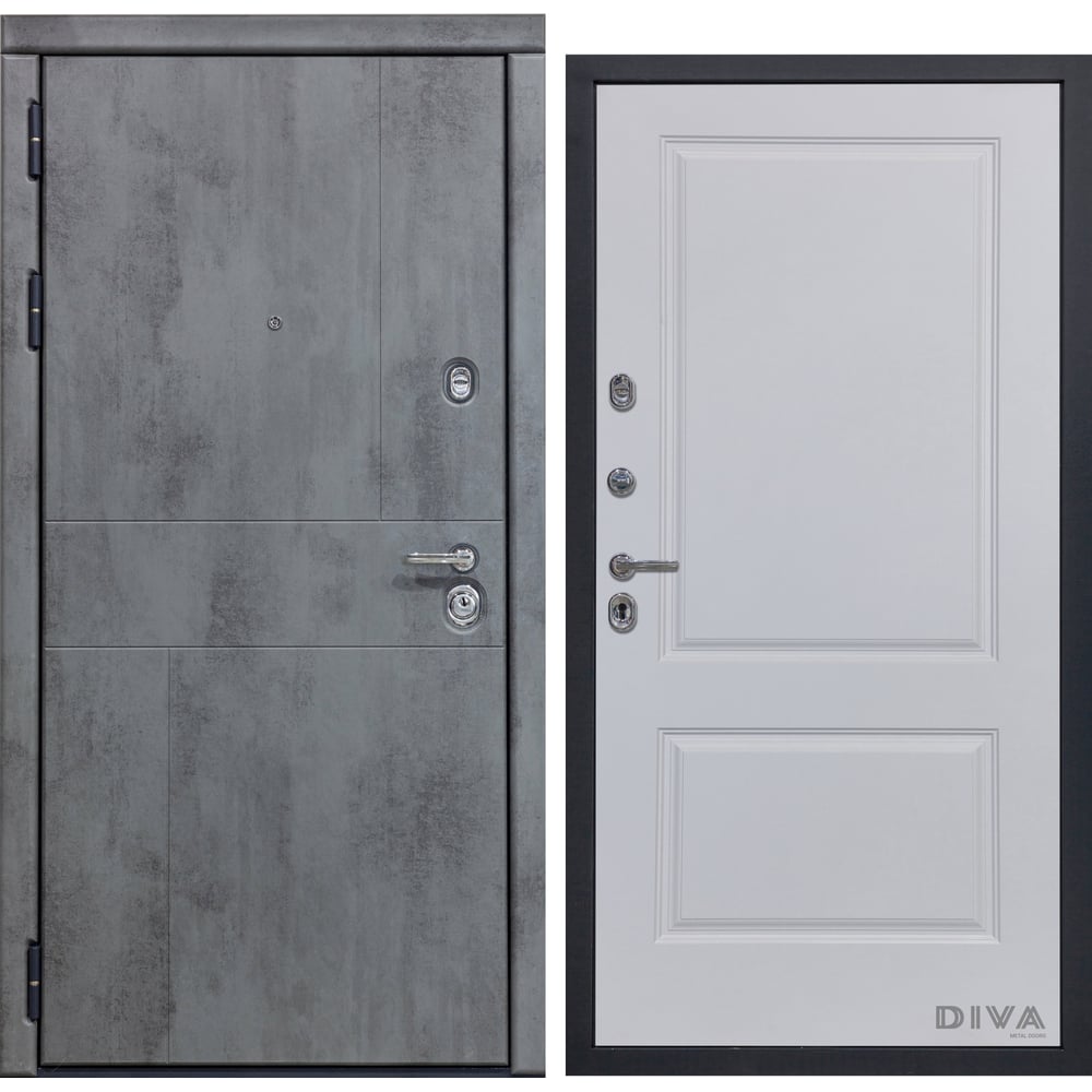 Левая дверь DIVA комплект межкомнатной двери с 6 07 бетон снежный 2000x700