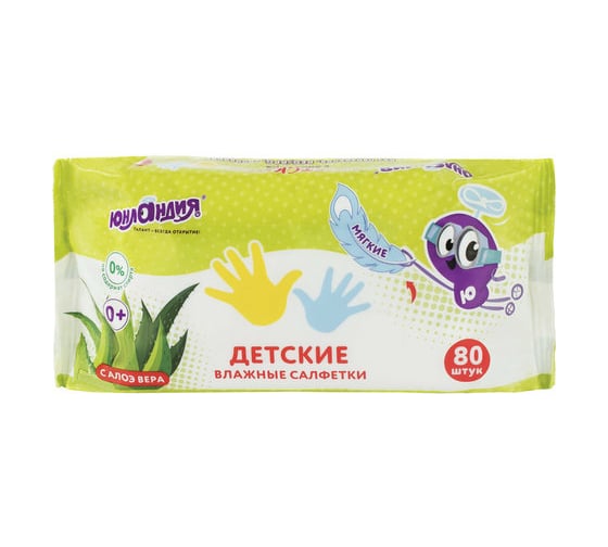 Изображение товара Очищающие влажные салфетки для детей ЮНЛАНДИЯ 80 шт 129894