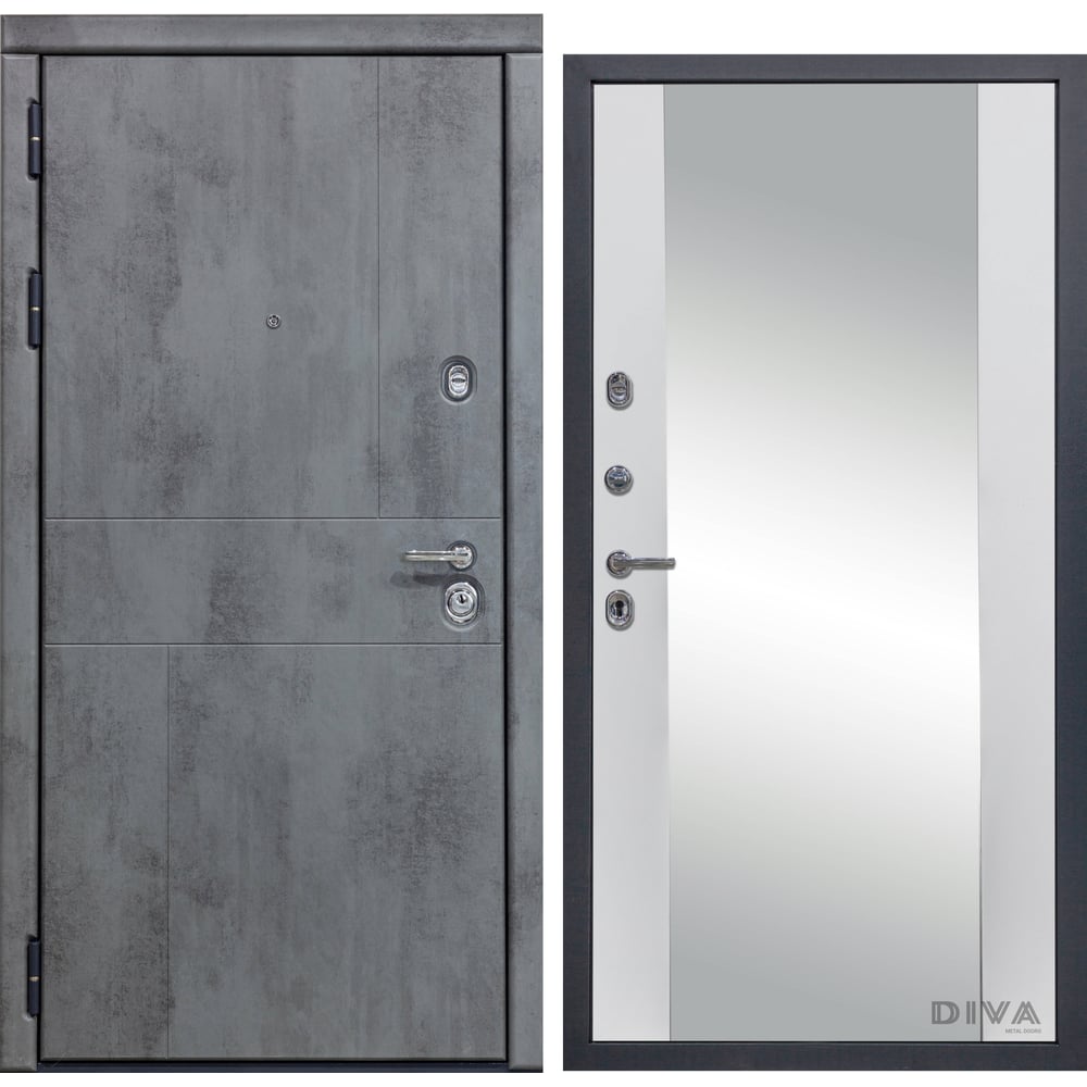 Левая дверь DIVA комплект межкомнатной двери с 6 07 бетон снежный 2000x700