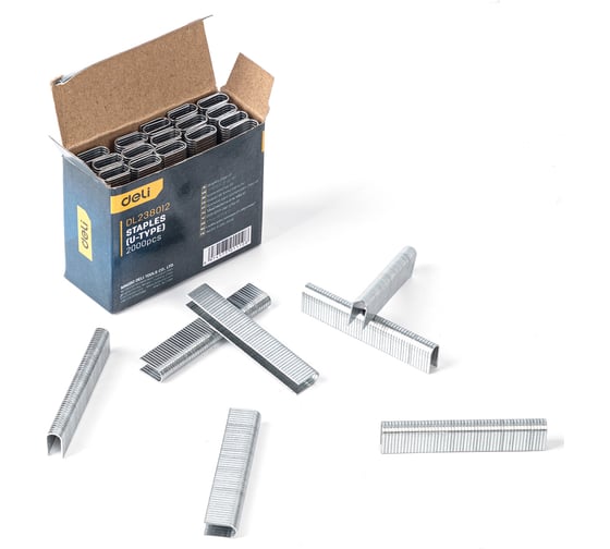 Изображение товара Набор скоб для степлера DELI тип U, DL238012 2000 шт. 98422