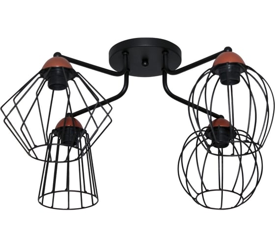 Изображение товара Потолочный светильник ЭЛЕТЕХ Конти 141 черн.муар медь НПБ 01-4x60-127 Е27 [ИМ] 1005405027