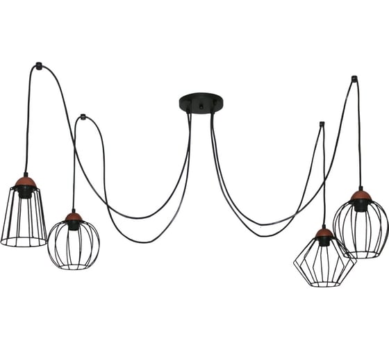 Изображение товара Подвесной светильник ЭЛЕТЕХ Конти 242 черн.муар медь НСБ 01-4x60-110 Е27 [ИМ] 1005405028