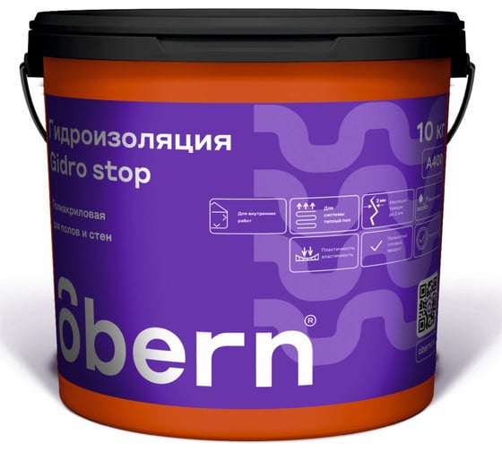 Изображение товара Гидроизоляция полиакриловая Obern GIDRO STOP 10 кг 19796