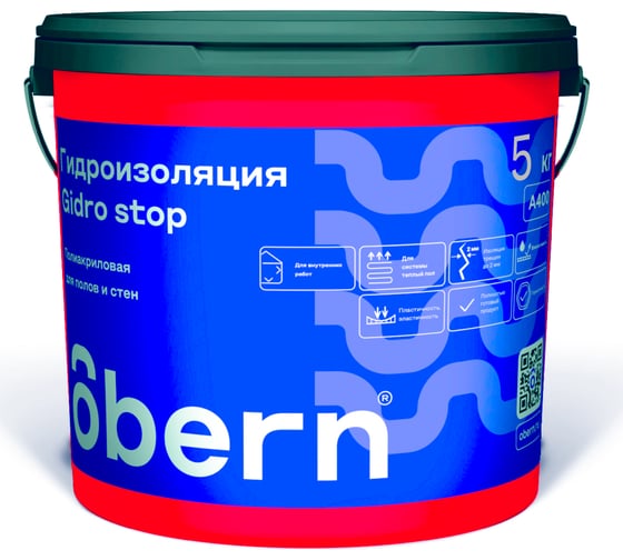 Изображение товара Гидроизоляция полиакриловая Obern GIDRO STOP 5 кг 19797
